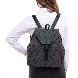 Geometric Women Backpack Luminous Travel Shoulder Bag Rucksack